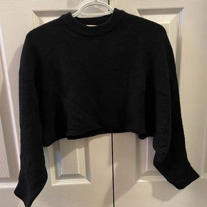 Wilfred (Aritzia) | Cropped Sweater | Color: Black | Size: 2